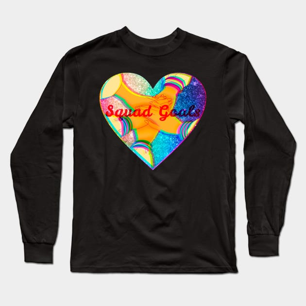 Hashtag Squad Goals Long Sleeve T-Shirt by Meowlentine